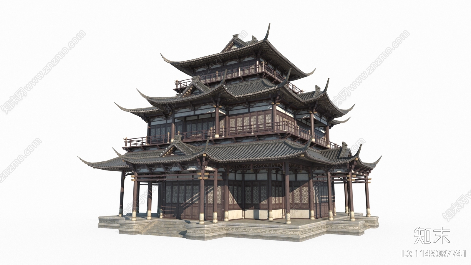 古建筑宫殿阁楼3D模型下载【ID:1145087741】