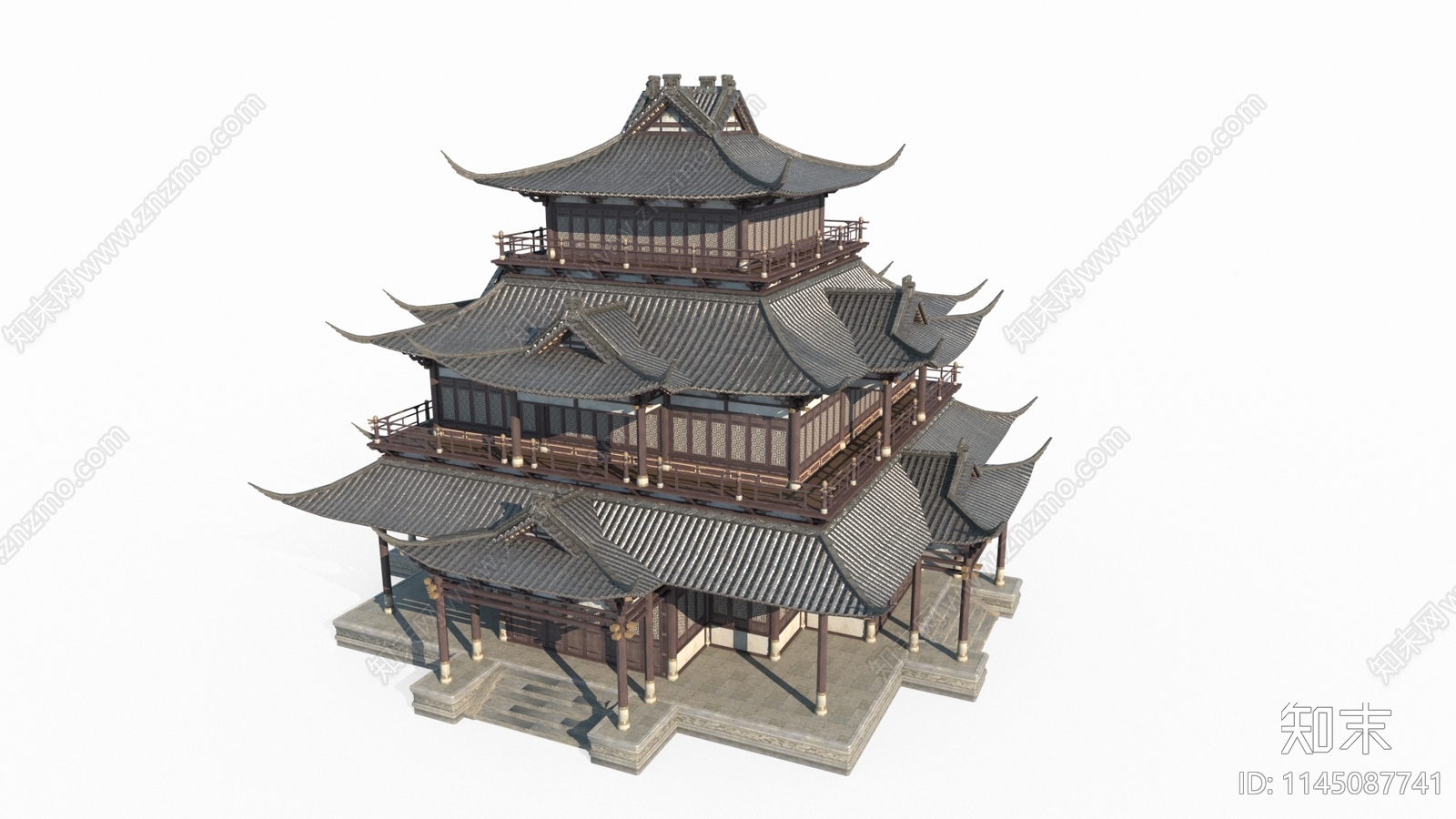 古建筑宫殿阁楼3D模型下载【ID:1145087741】