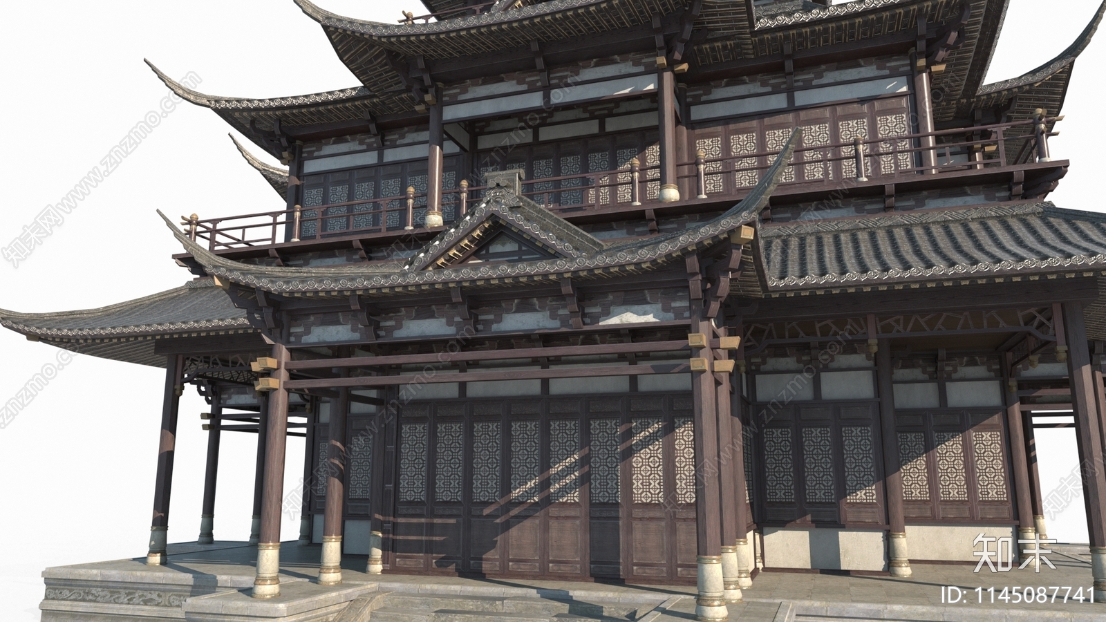 古建筑宫殿阁楼3D模型下载【ID:1145087741】