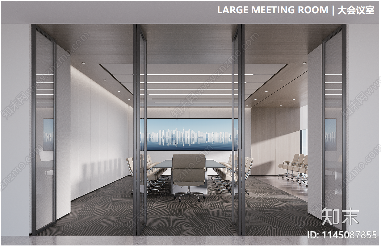 2200m²企业办公室平面cad施工图下载【ID:1145087855】