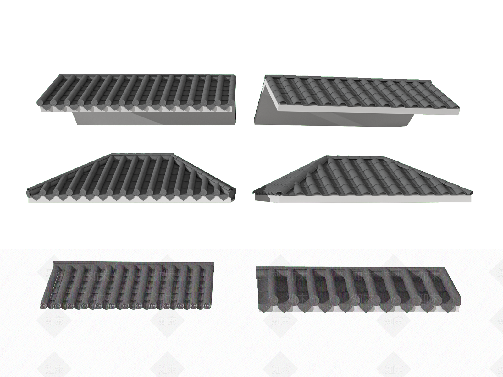 中式屋檐3D模型下载【ID:1145091235】