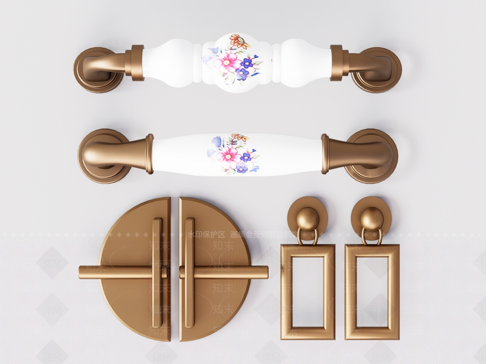 简欧柜门拉手SU模型下载【ID:1145093265】