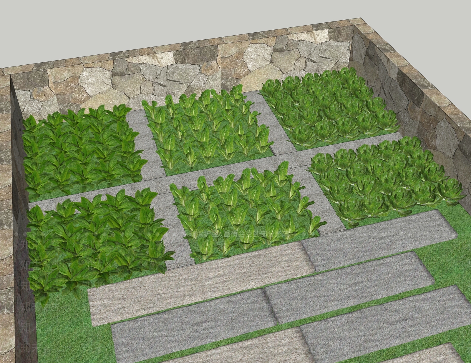 现代乡村菜地SU模型下载【ID:1145103481】