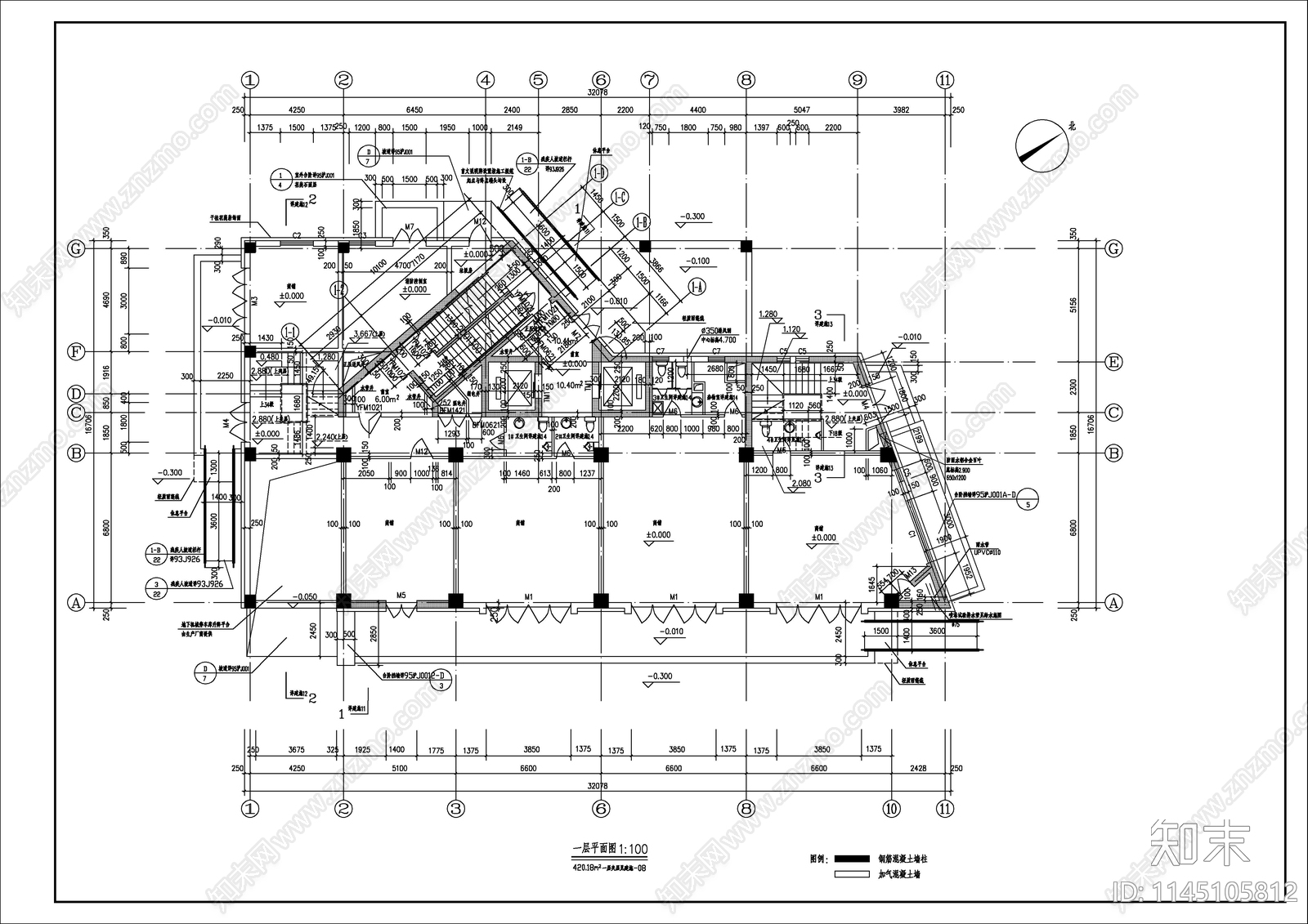 高层商业办公楼综合楼建筑详图cad施工图下载【ID:1145105812】