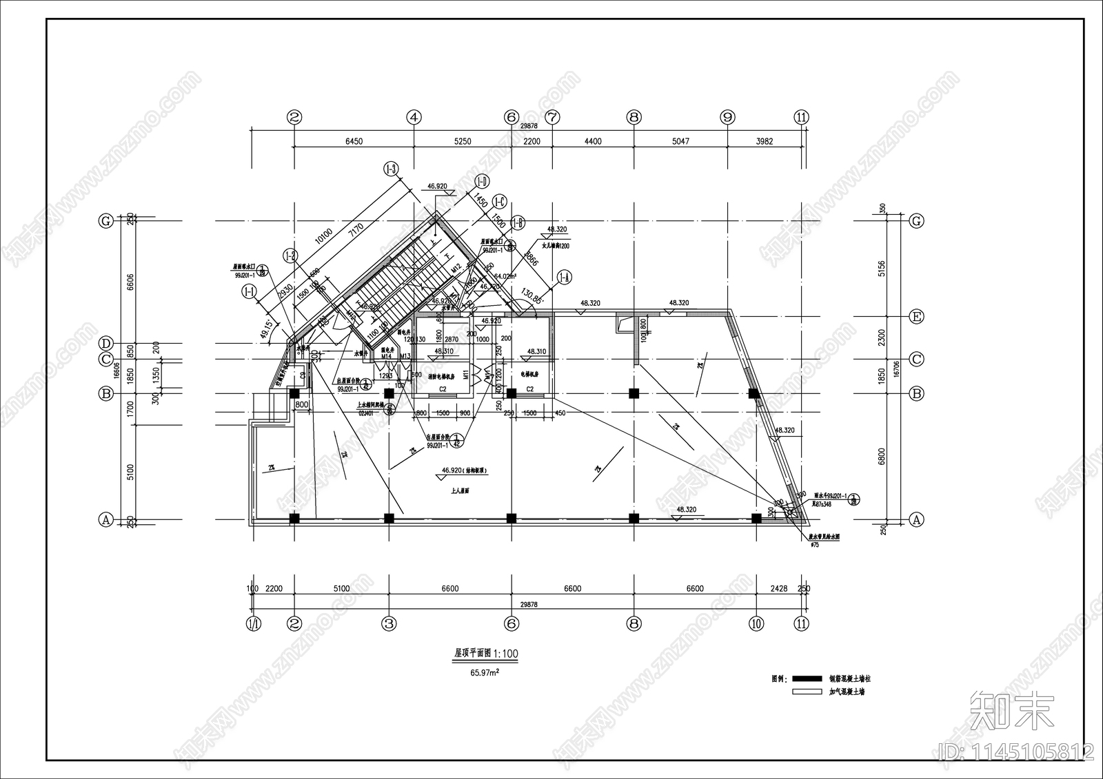 高层商业办公楼综合楼建筑详图cad施工图下载【ID:1145105812】