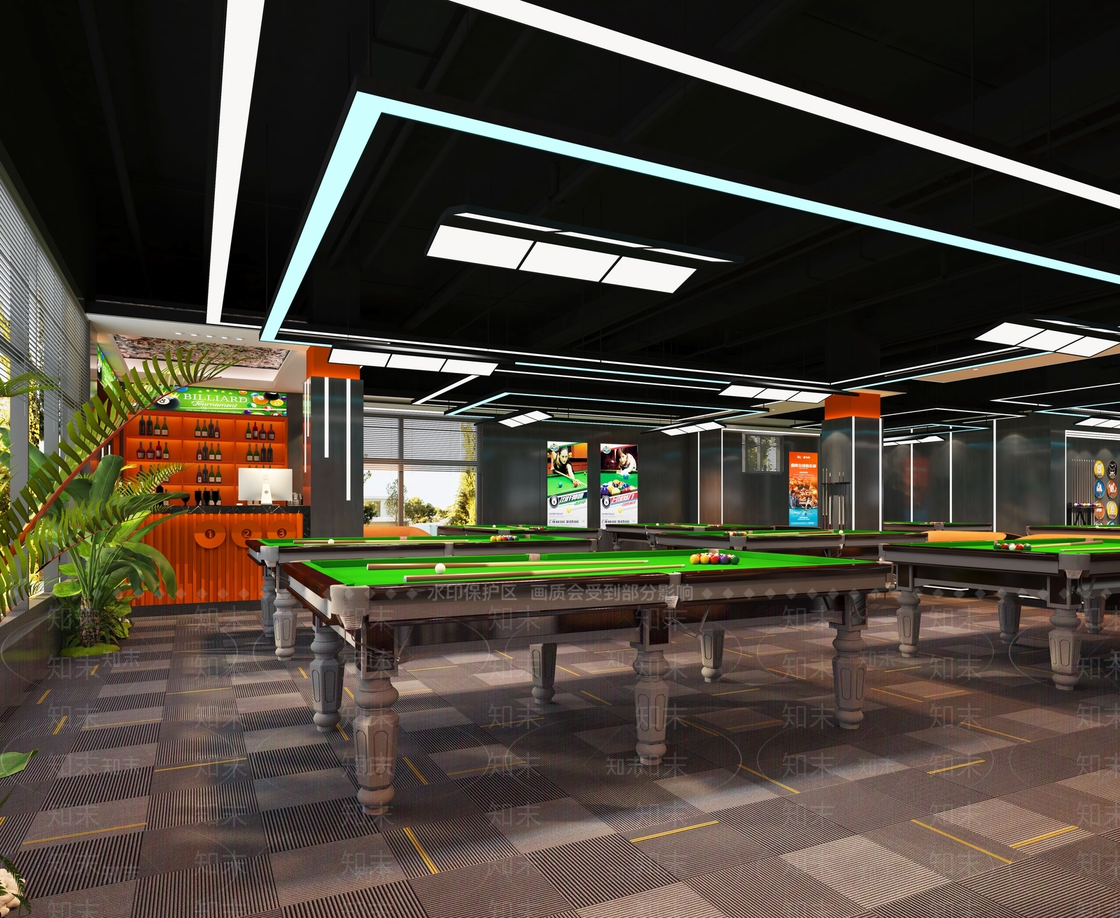 台球室3D模型下载【ID:1214032357】