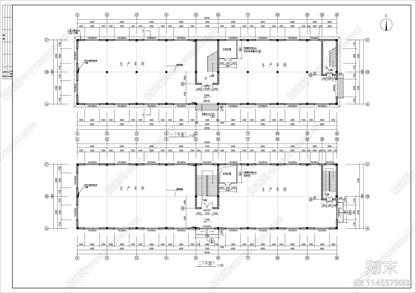 排架结构塑料制品生产车间建筑cad施工图下载【ID:1145579008】