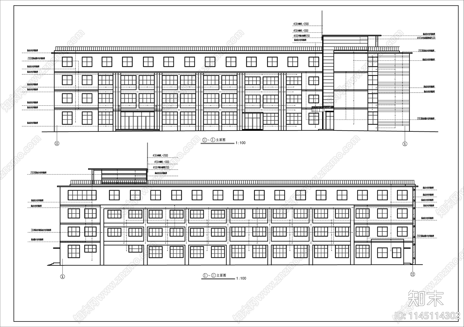 工厂综合楼建筑详图cad施工图下载【ID:1145114302】