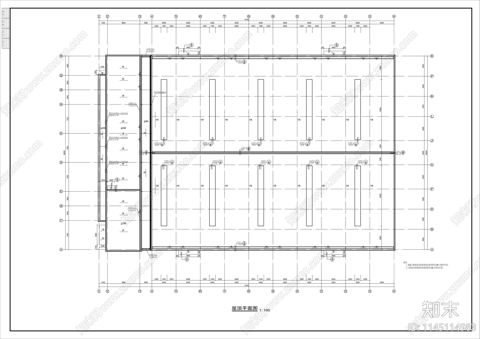 3层局部5层厂房建筑详图cad施工图下载【ID:1145114983】