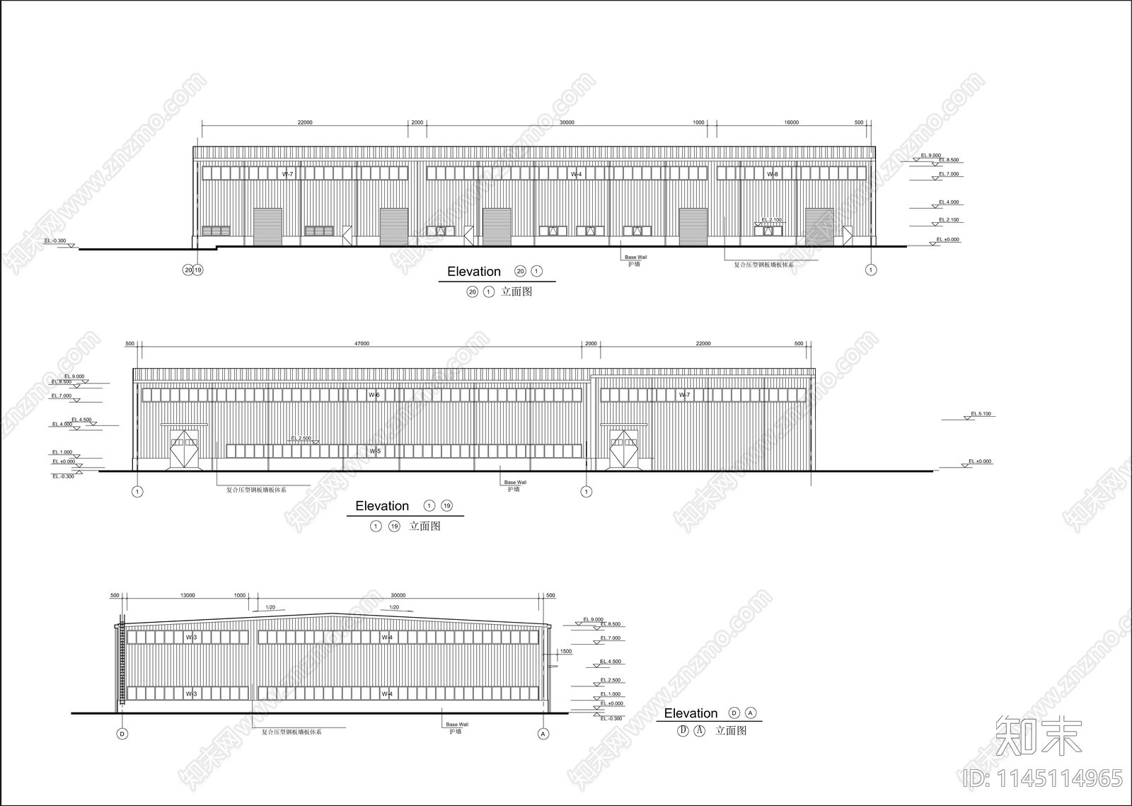 轻钢结构装置生产厂房及装桶车间建施cad施工图下载【ID:1145114965】