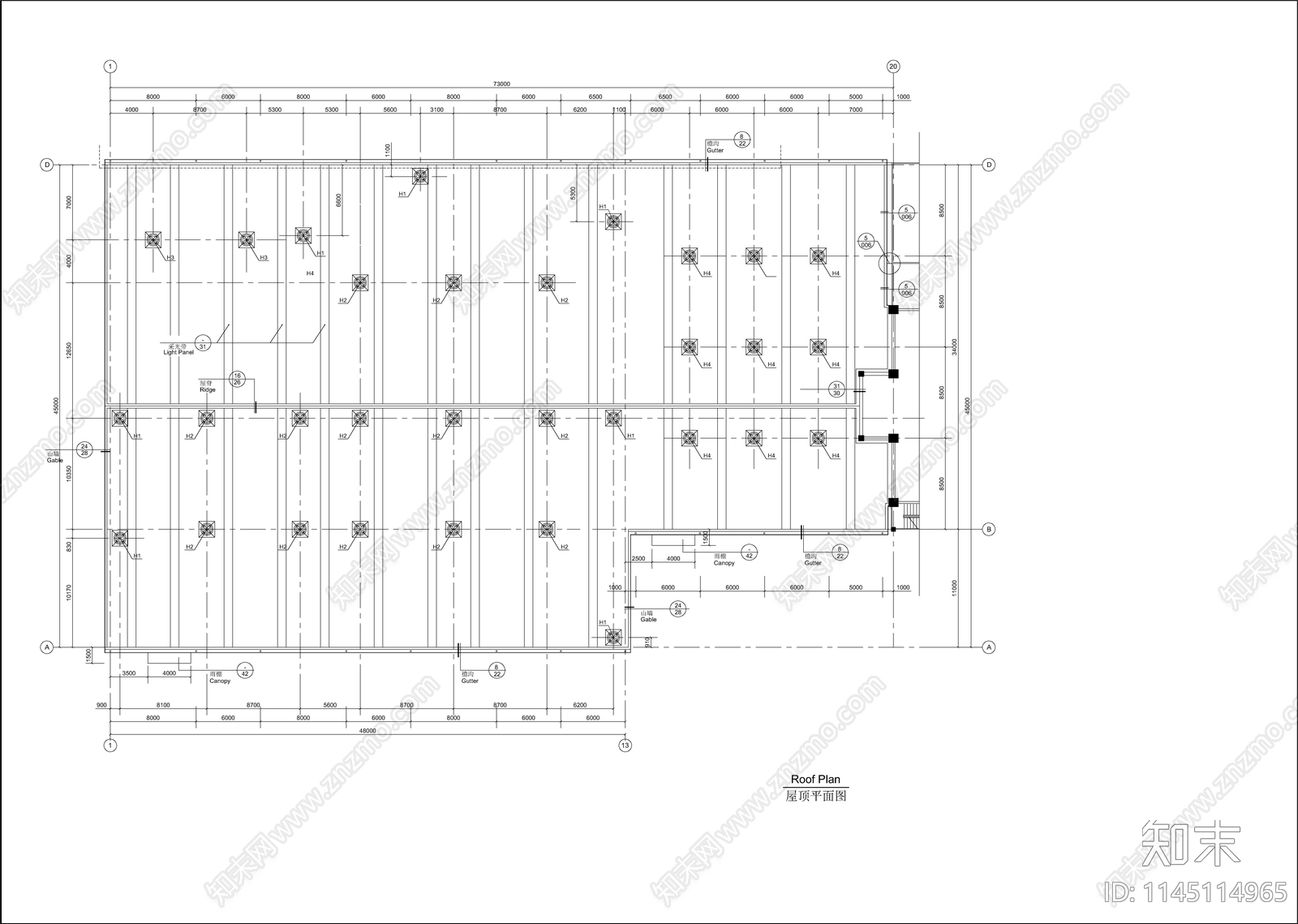 轻钢结构装置生产厂房及装桶车间建施cad施工图下载【ID:1145114965】
