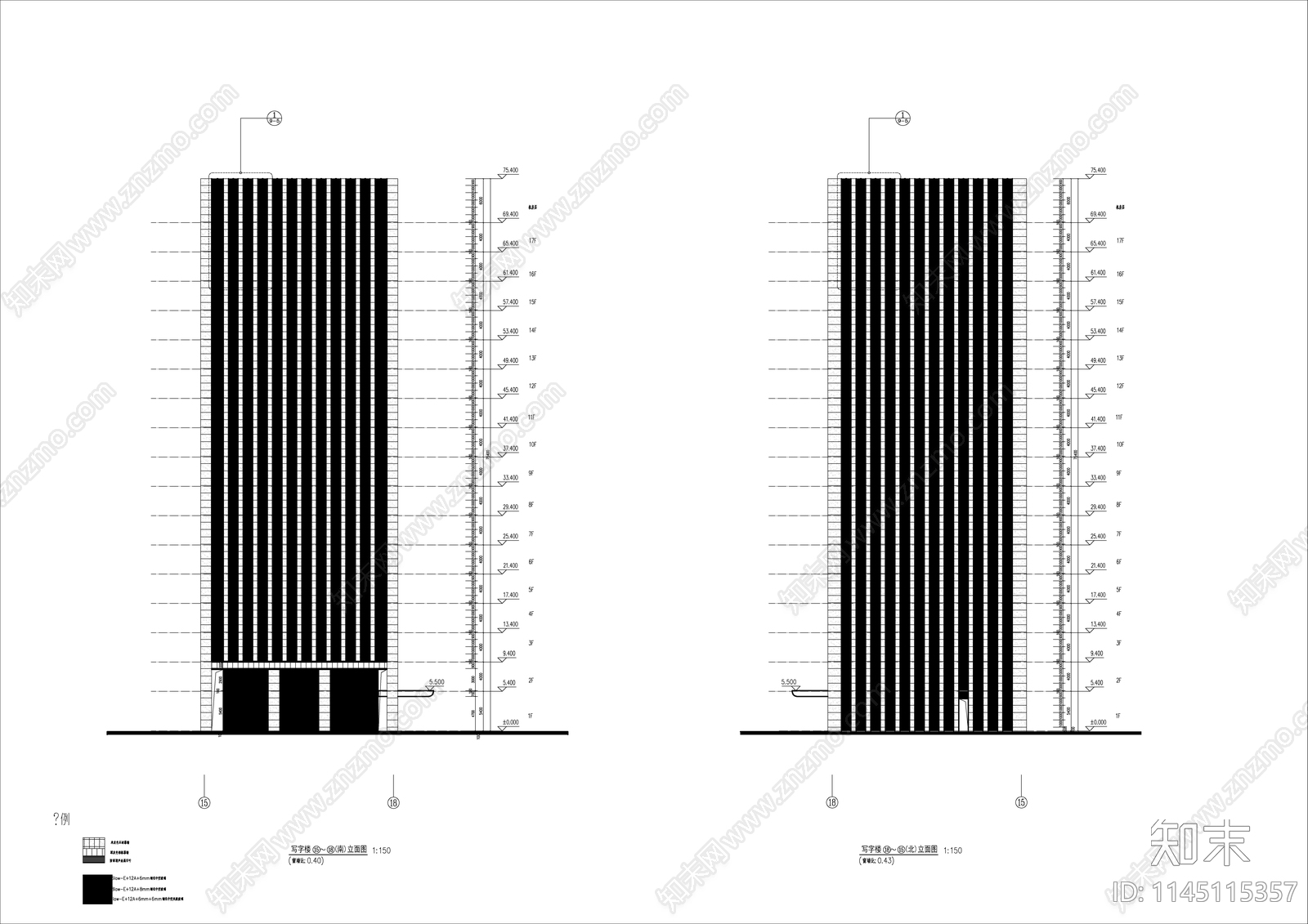办公楼建建筑详图cad施工图下载【ID:1145115357】