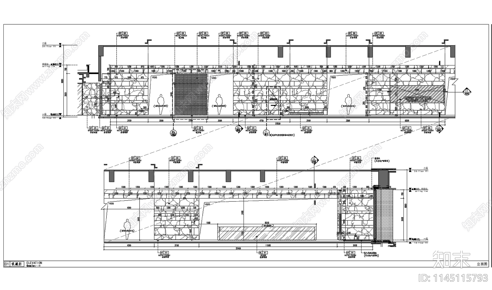 丹健国际哈尔滨融创冰雪影都售楼部详图cad施工图下载【ID:1145115793】