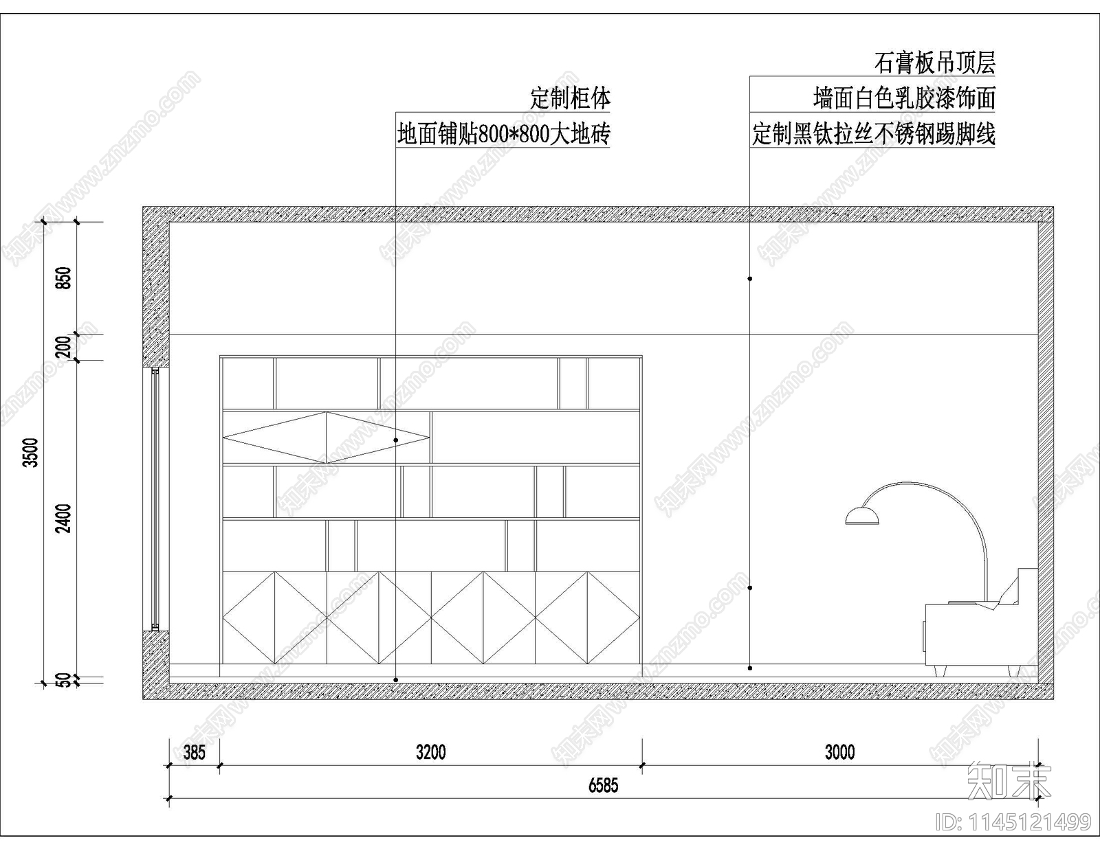 物业办公室cad施工图下载【ID:1145121499】