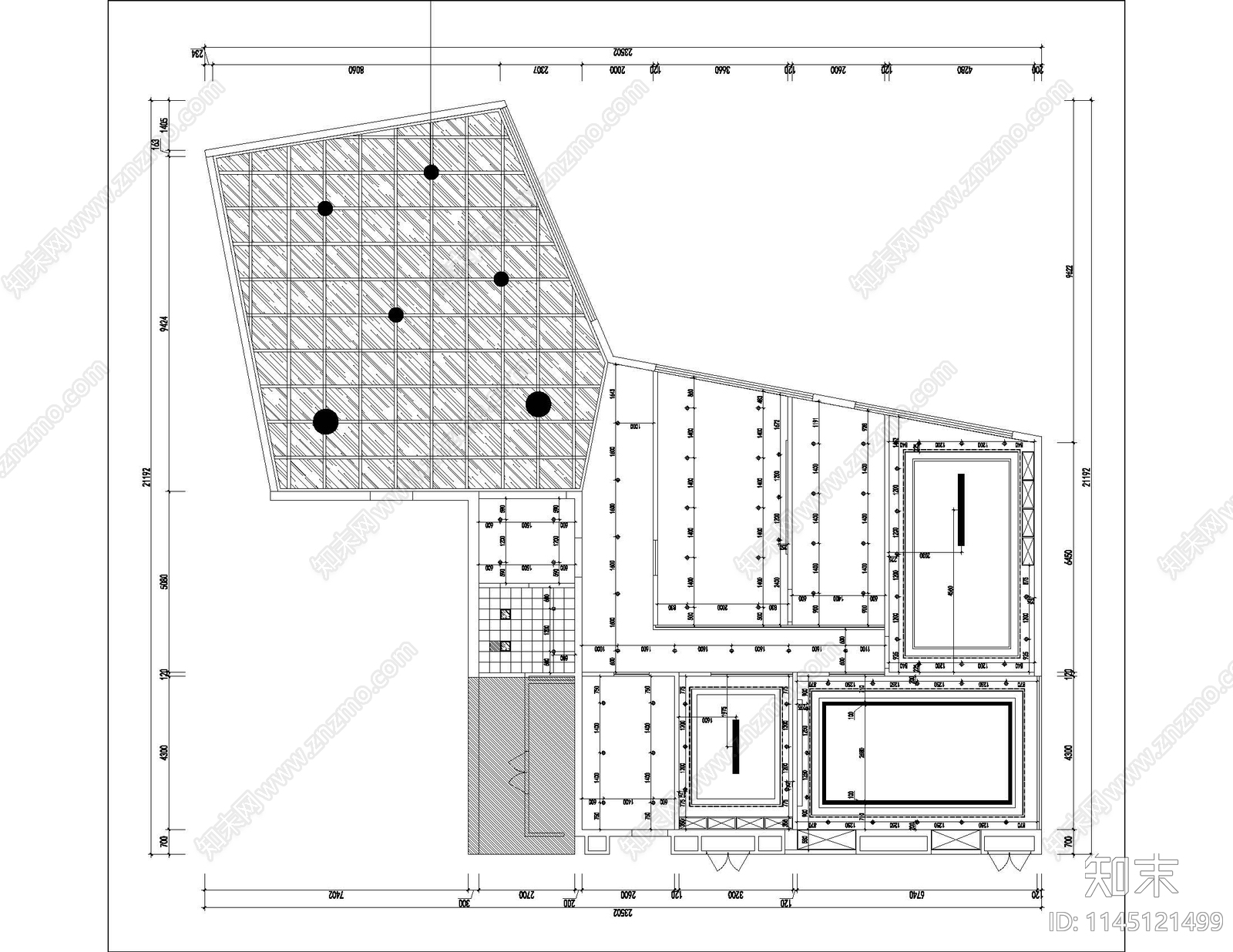 物业办公室cad施工图下载【ID:1145121499】