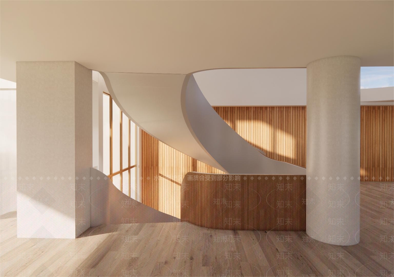 现代旋转楼梯SU模型下载【ID:1145125068】