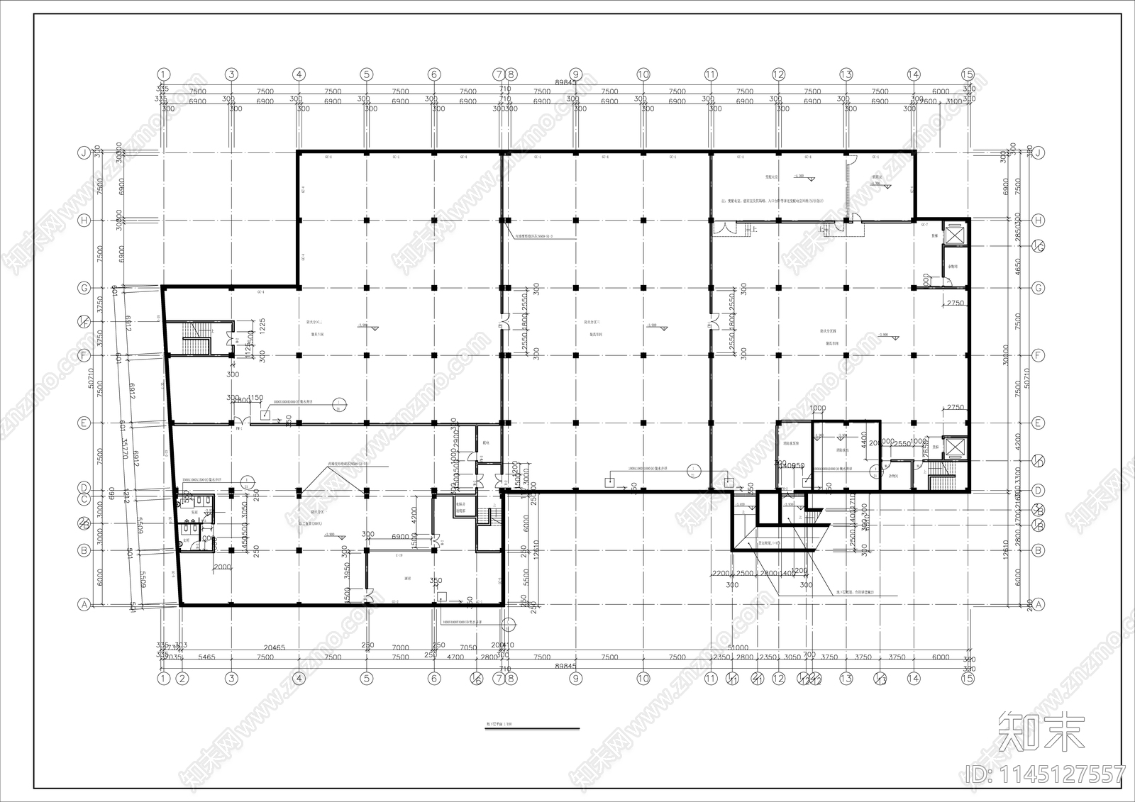 厂房建筑设计cad施工图下载【ID:1145127557】