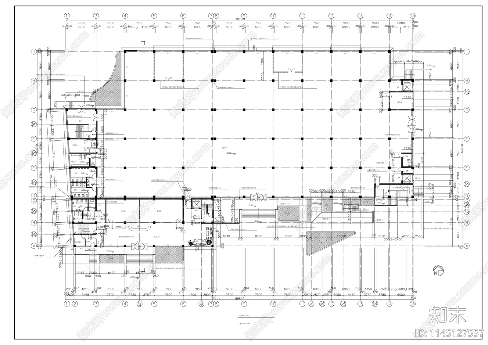 厂房建筑设计cad施工图下载【ID:1145127557】