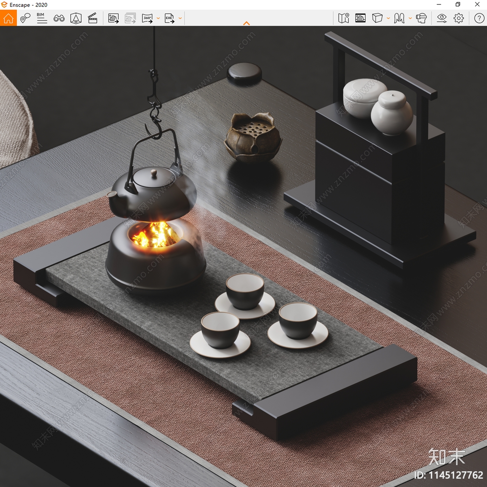 茶具摆件SU模型下载【ID:1145127762】
