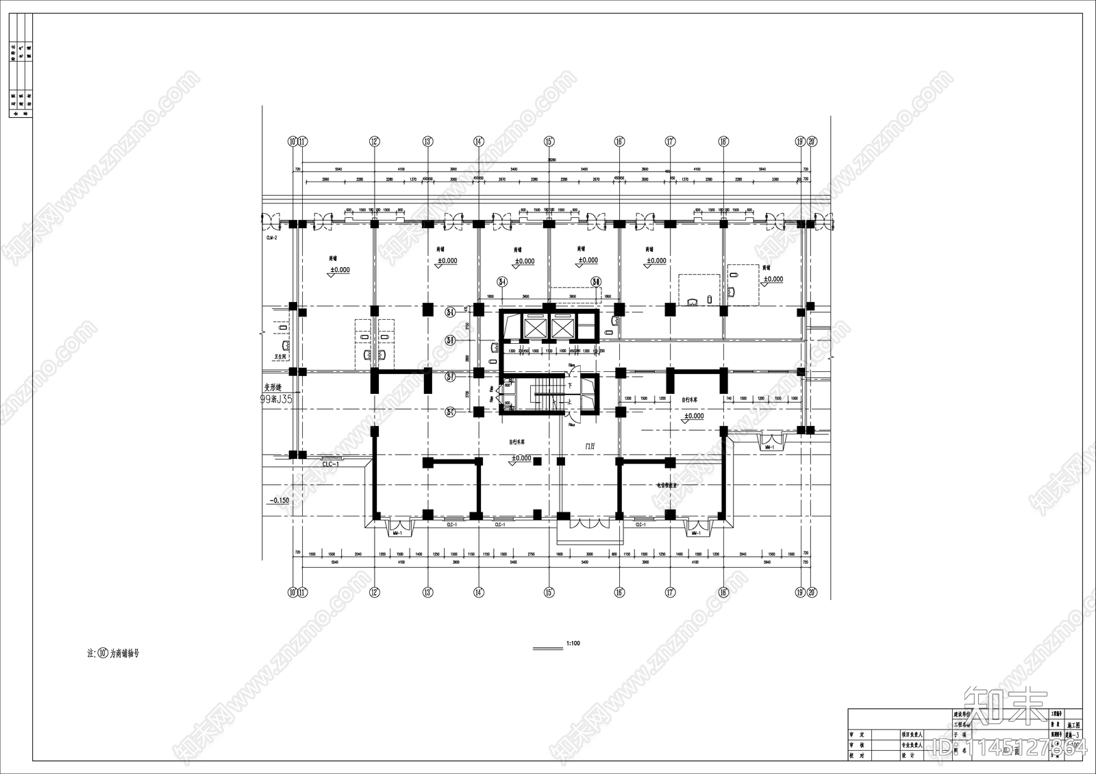 高层单身公寓建筑cad施工图下载【ID:1145127864】