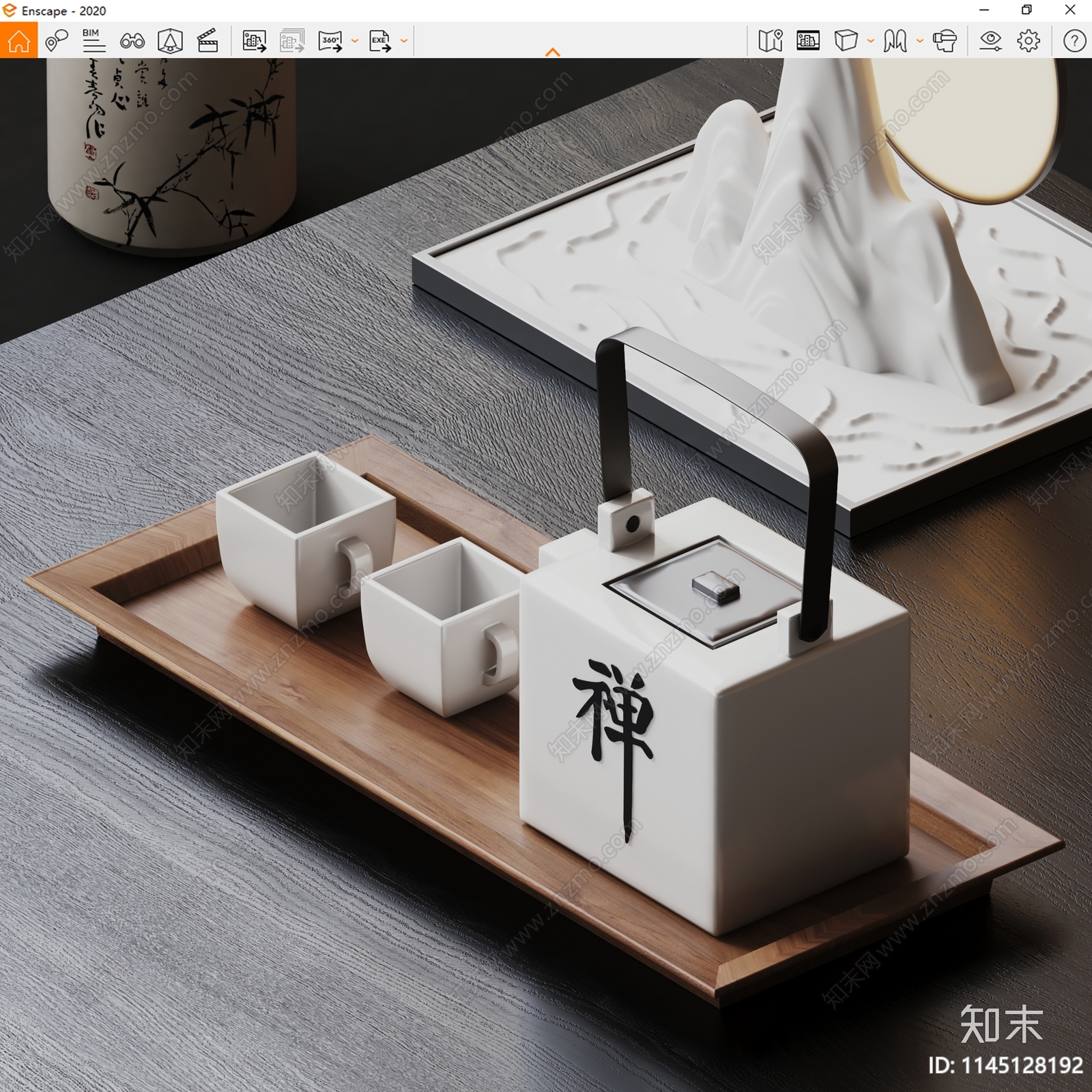 茶具摆件SU模型下载【ID:1145128192】