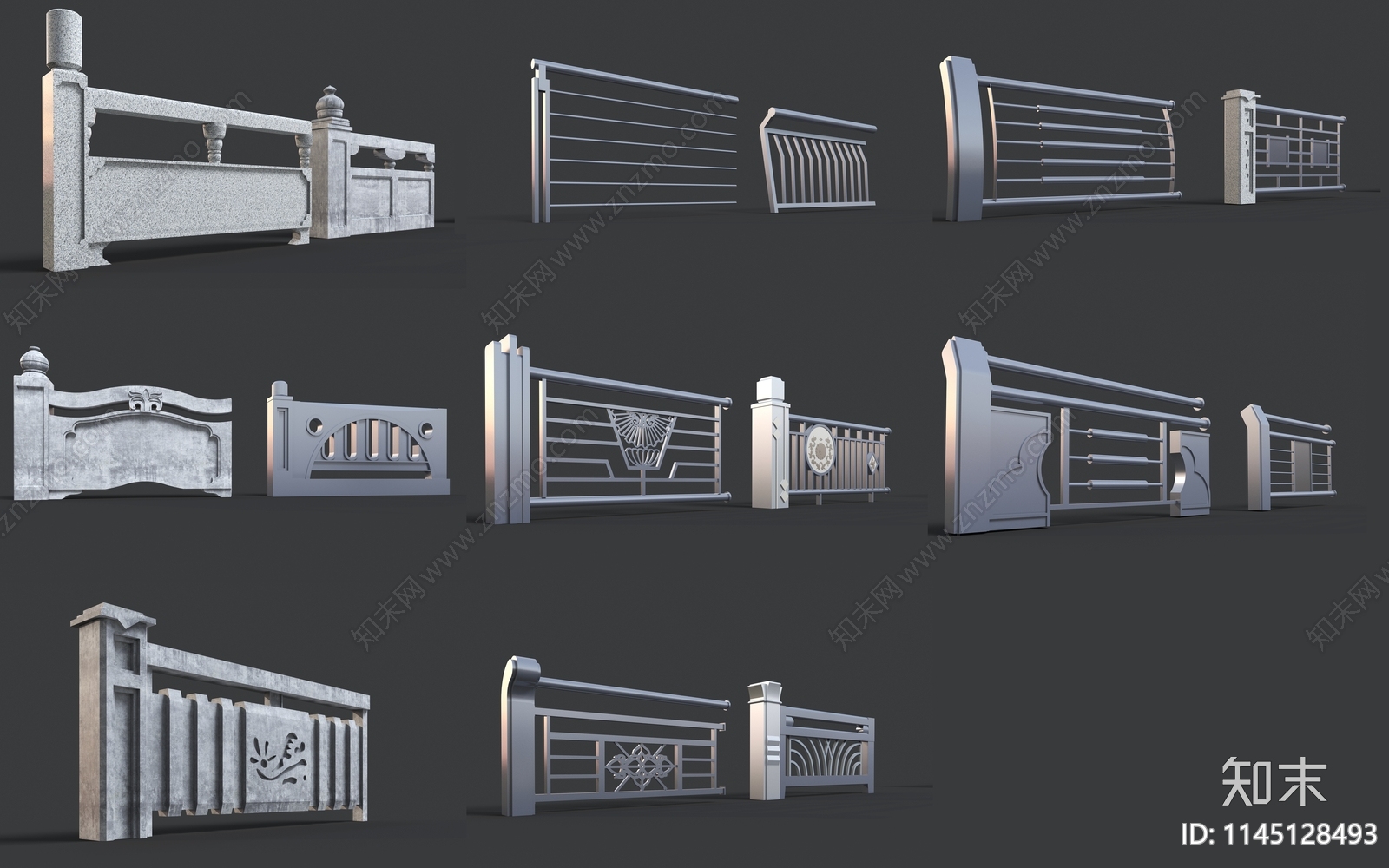 栏杆3D模型下载【ID:1145128493】