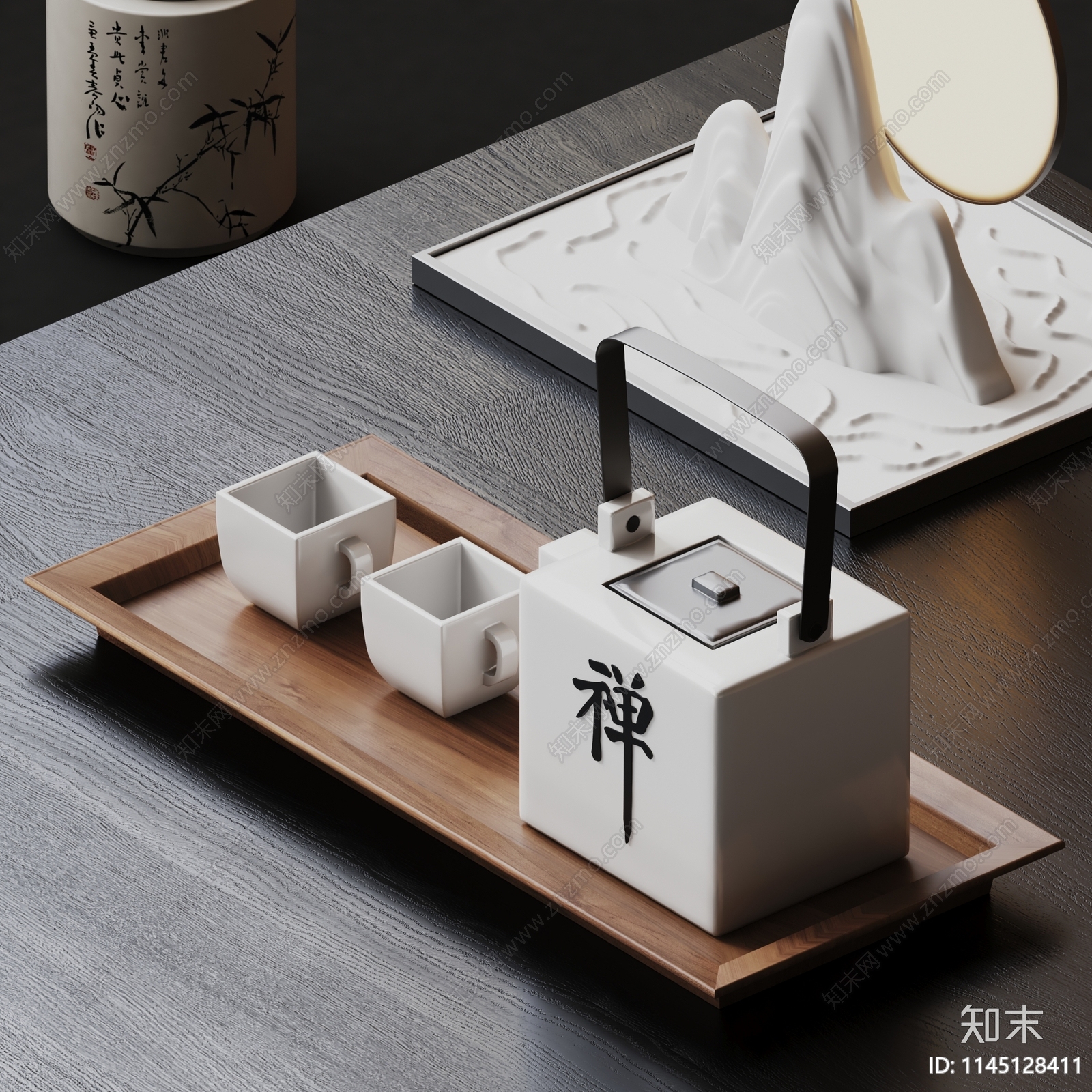 新中式茶具摆件3D模型下载【ID:1145128411】