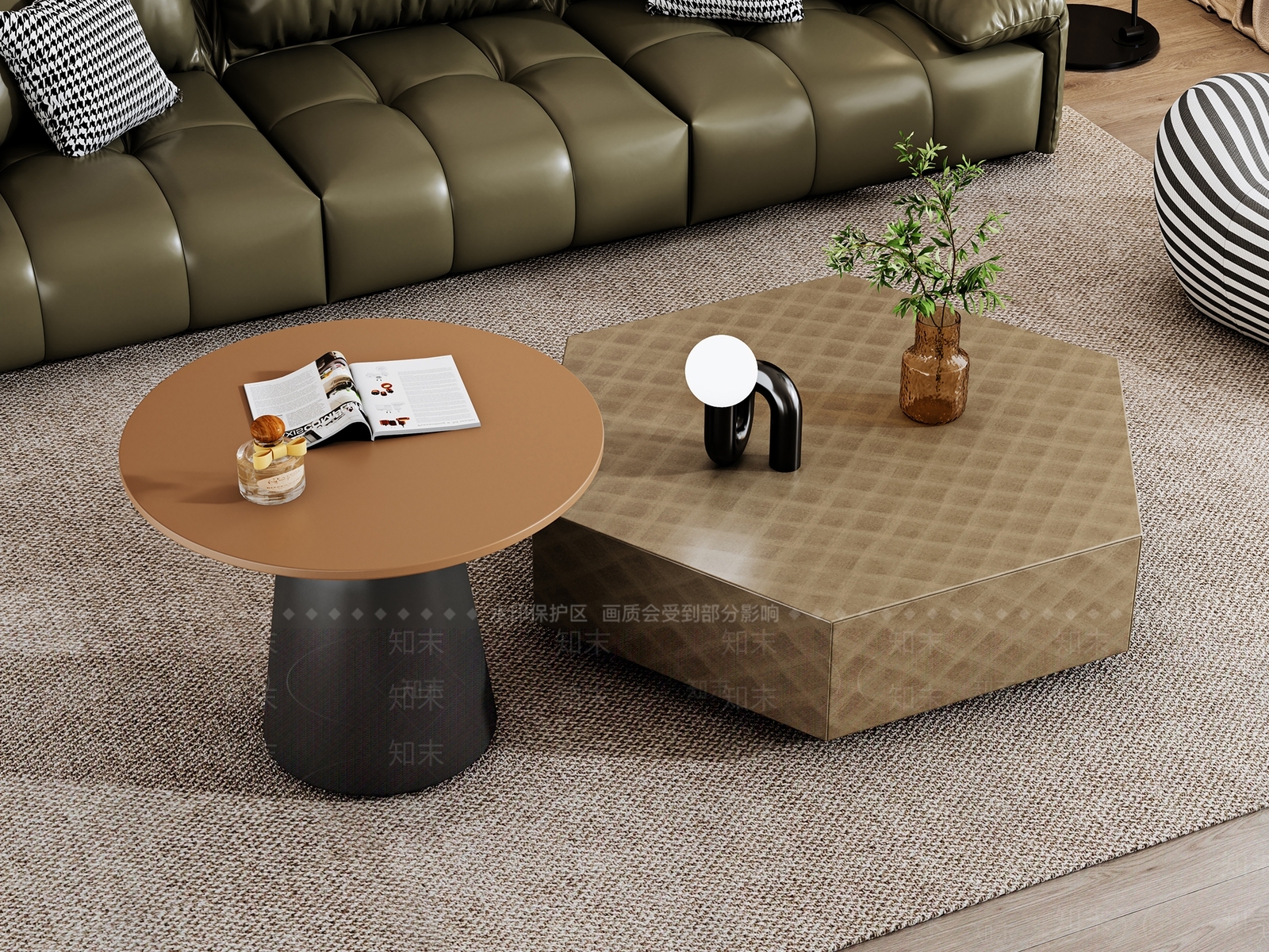 意式轻奢茶几组合3D模型3D模型下载【ID:1145129090】