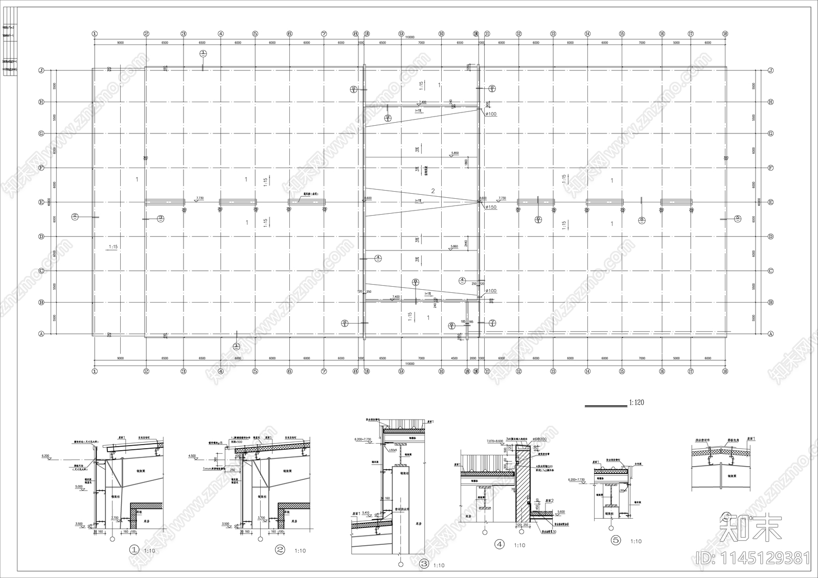 冷库建筑详图cad施工图下载【ID:1145129381】