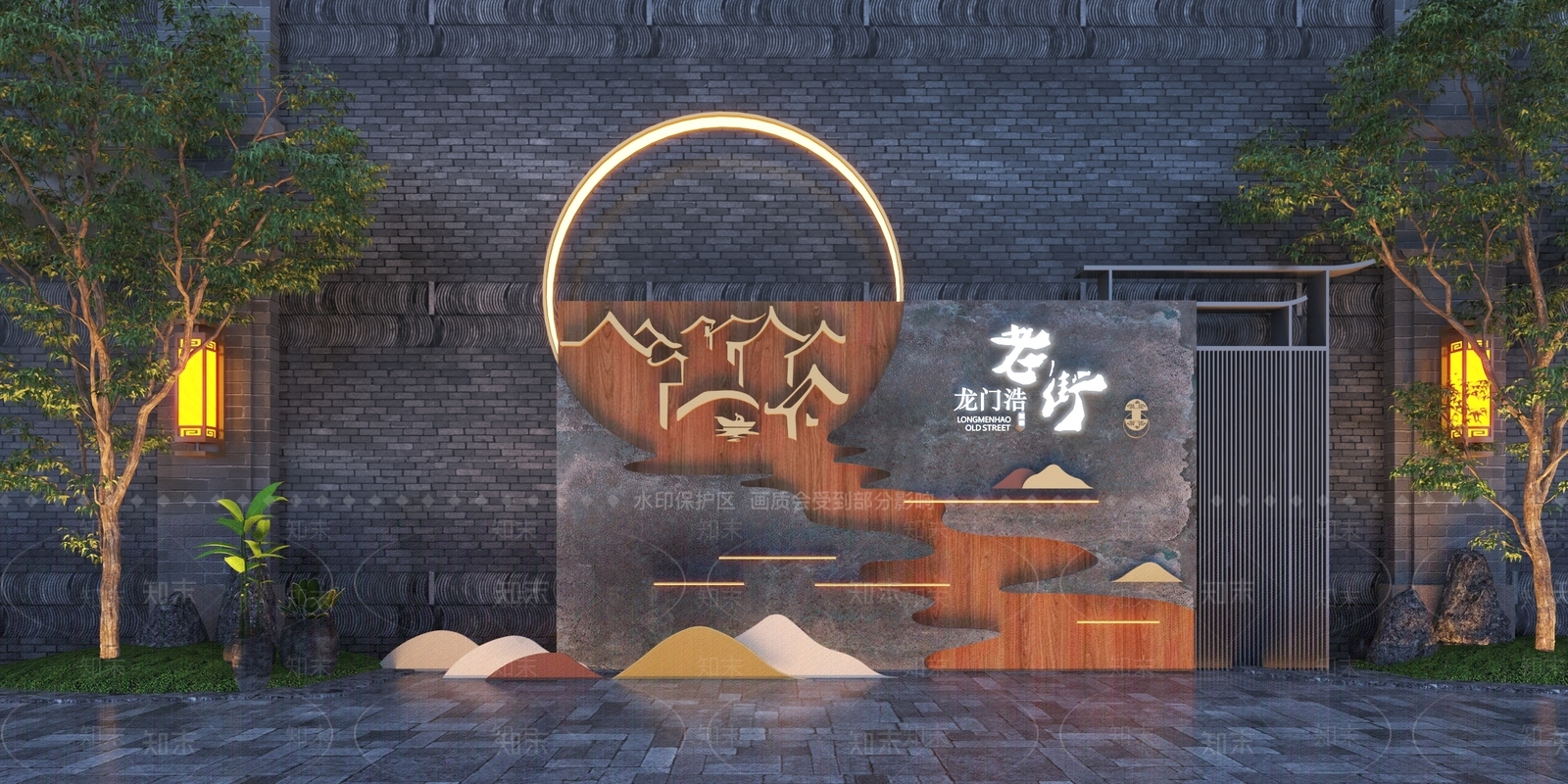 新中式商业街3D模型下载【ID:1145137348】