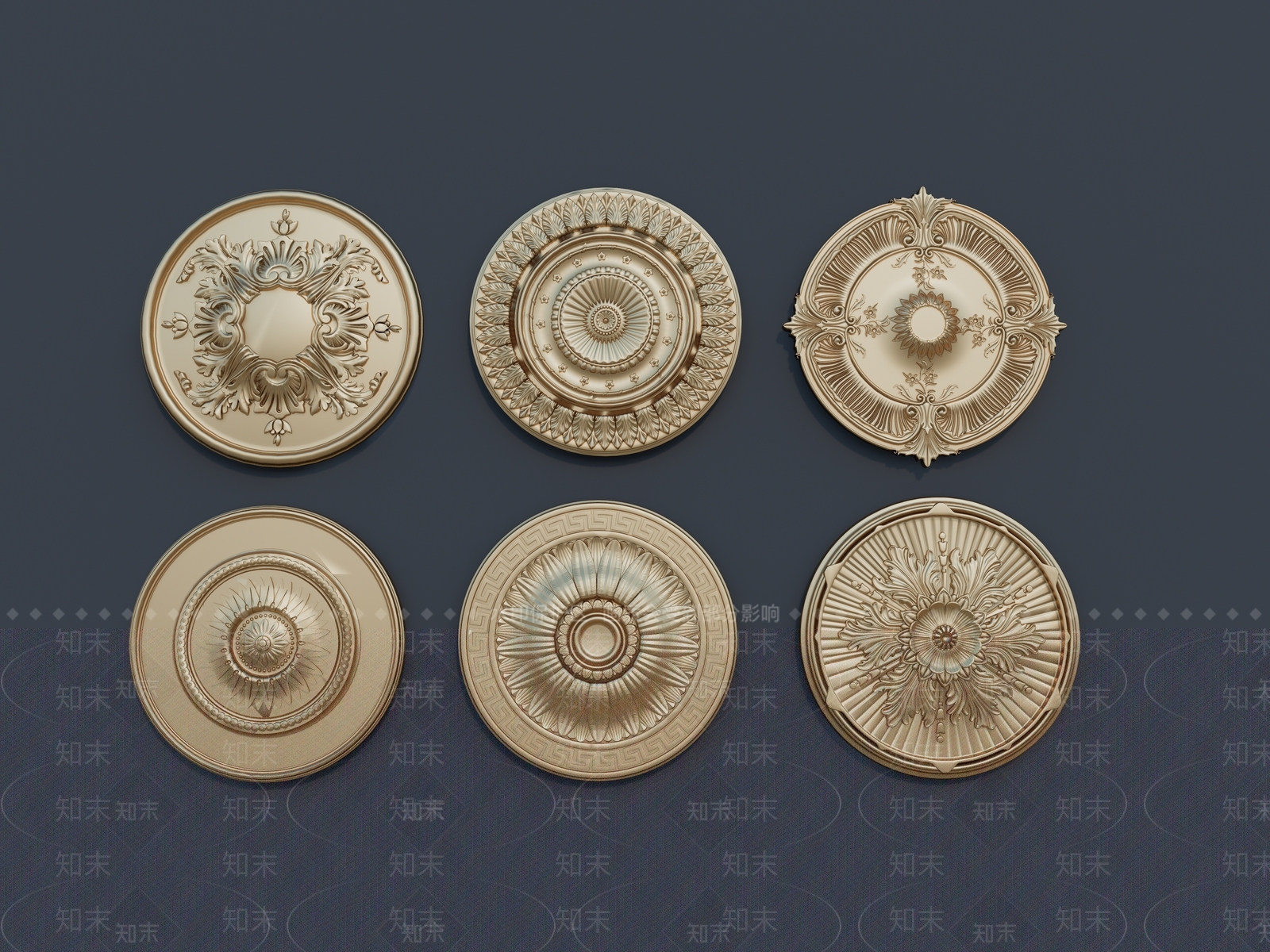 欧式吊顶3D模型下载【ID:1145140635】