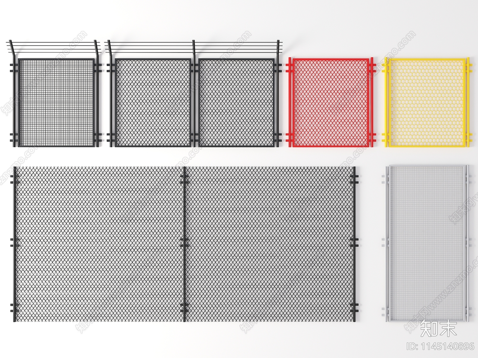 现代铁丝网围栏SU模型下载【ID:1145140896】