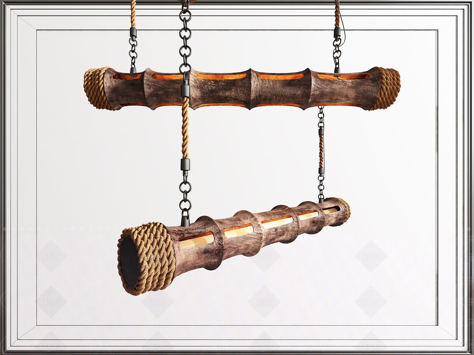 东南亚竹筒吊灯3D模型下载【ID:1145140908】