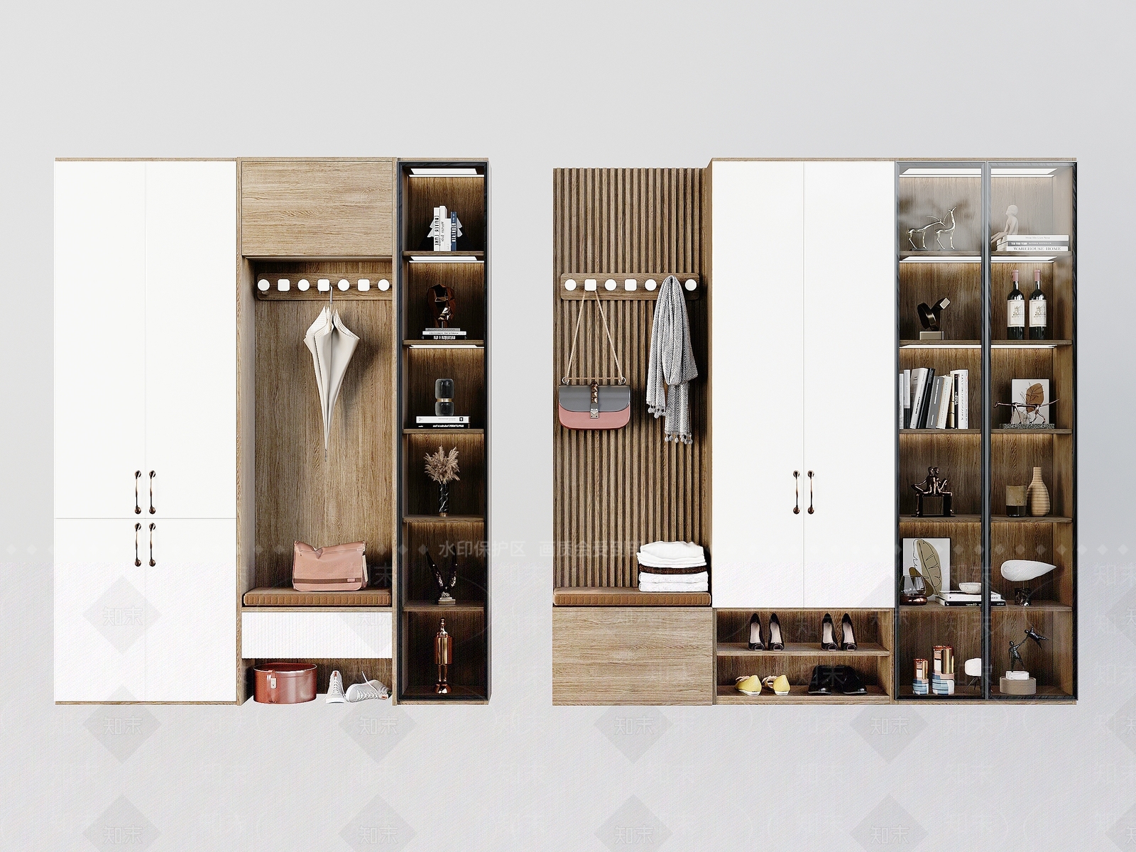 进门鞋柜3D模型下载【ID:1145142830】