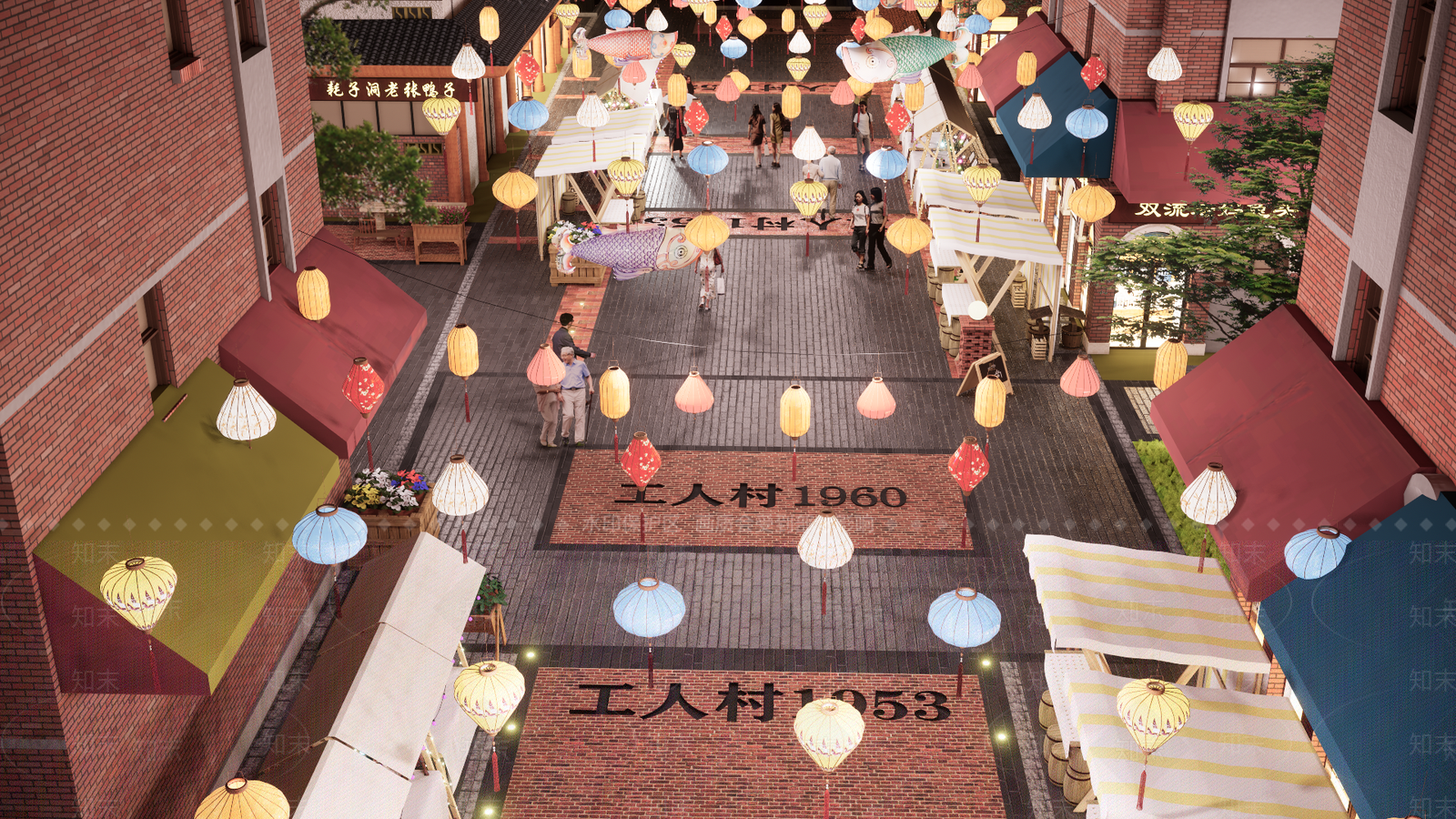 现代成都某小区小吃街SU模型下载【ID:1145143560】