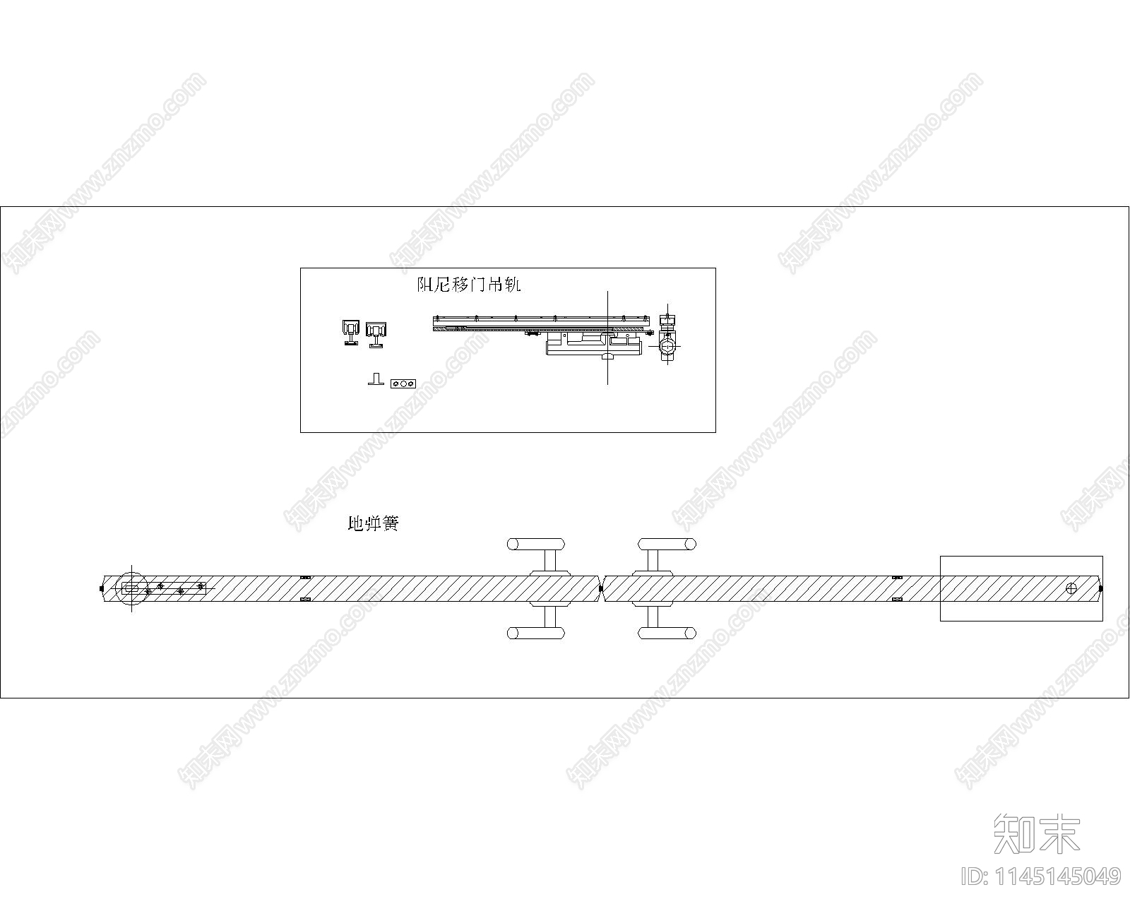 室内门五金详图cad施工图下载【ID:1145145049】