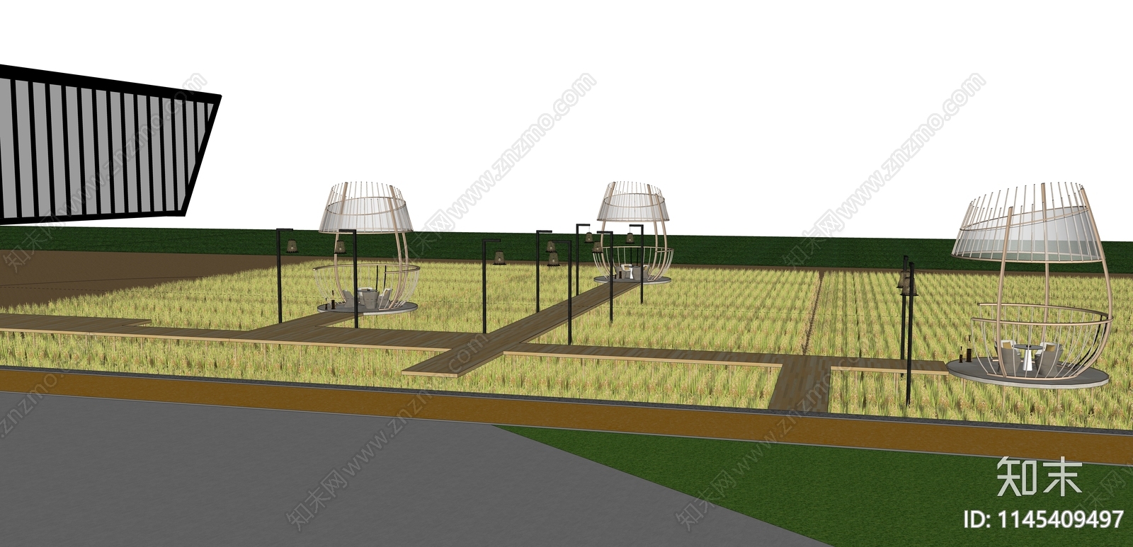 现代乡村公园SU模型下载【ID:1145409497】