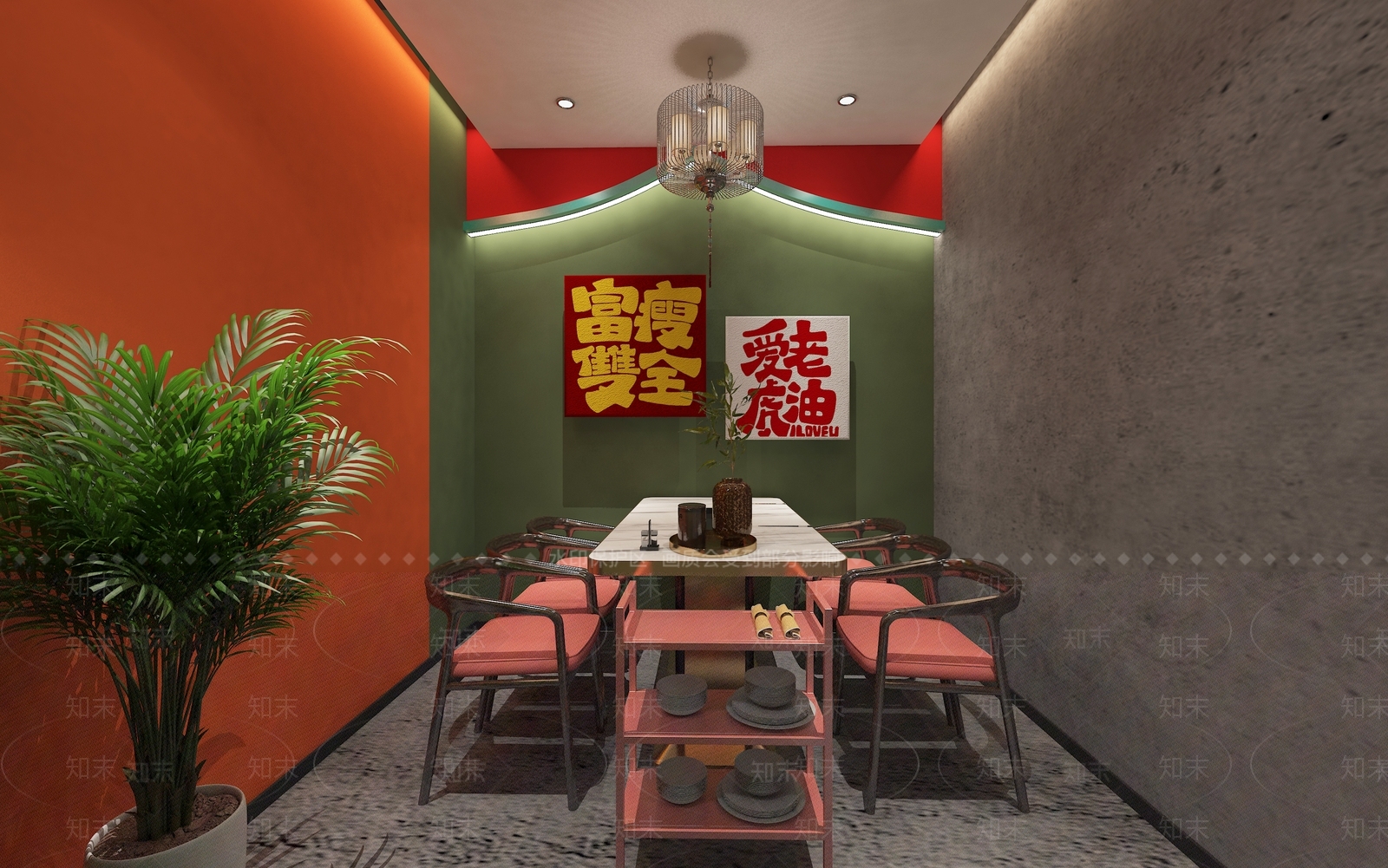 国风火锅二楼包房组合3D模型下载【ID:1145149737】_知末3d模型网