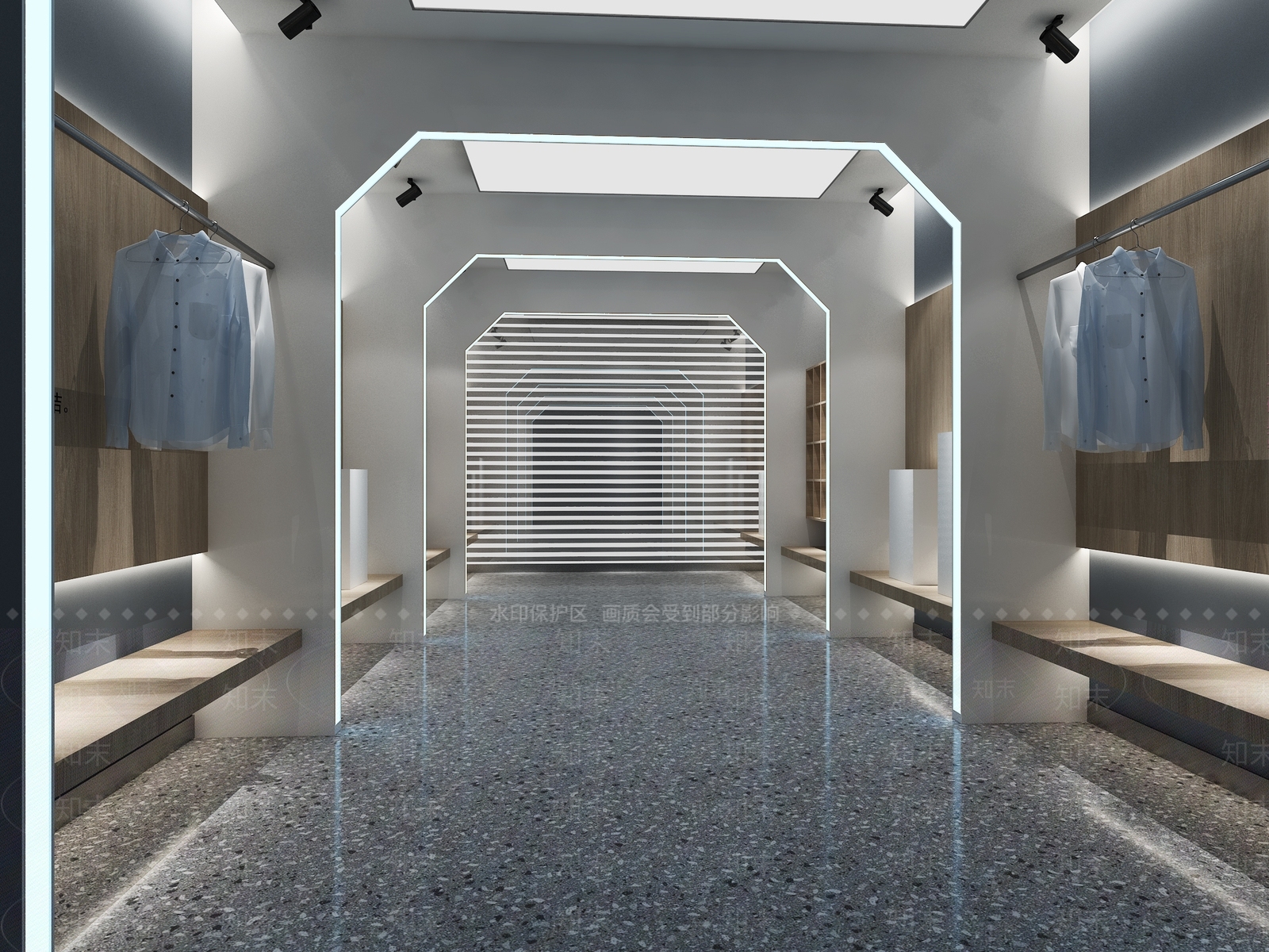 科技衣服展厅3D模型下载【ID:1145160693】