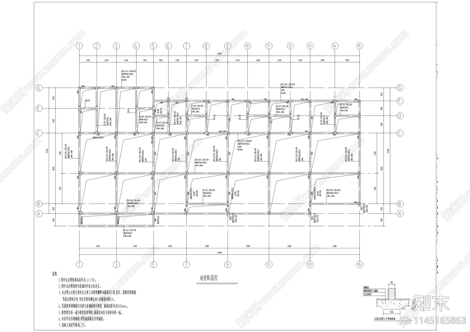 中式仿古街区建筑结构设计cad施工图下载【ID:1145165863】