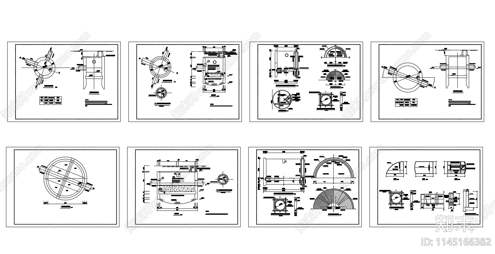 顶管井接收井结构配筋图cad施工图下载【ID:1145166382】