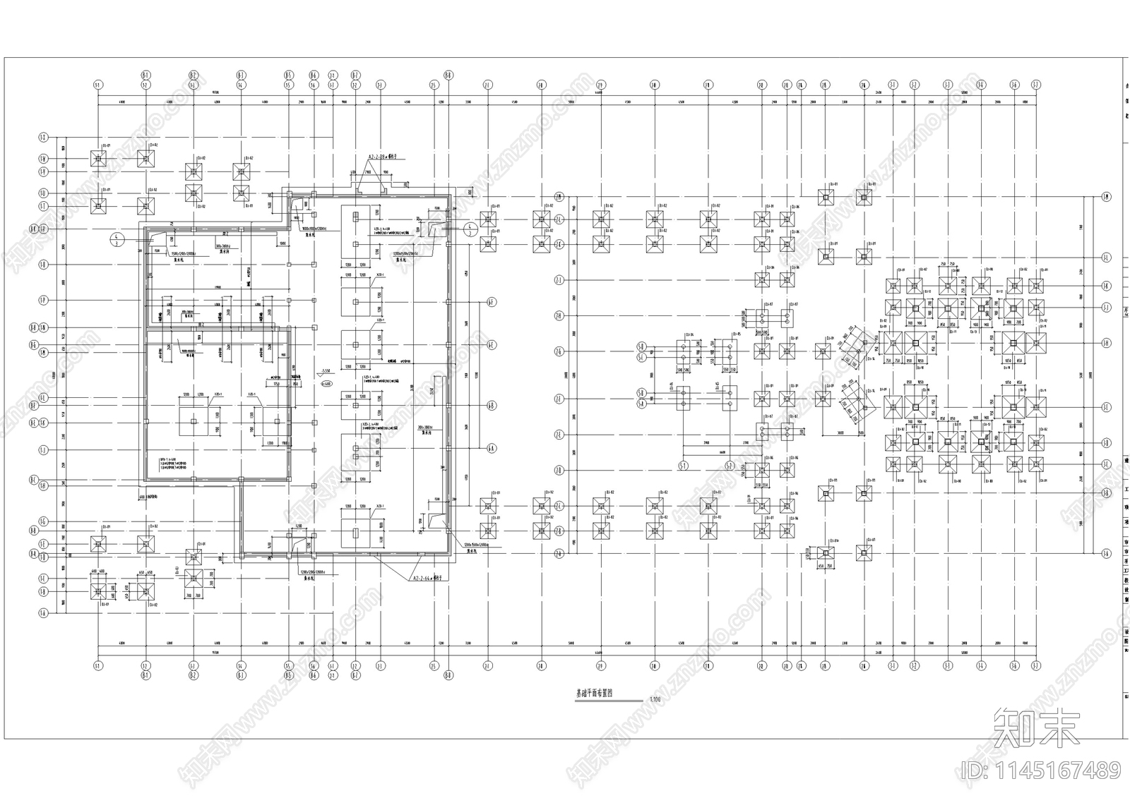 中式仿古街区建筑结构设计cad施工图下载【ID:1145167489】