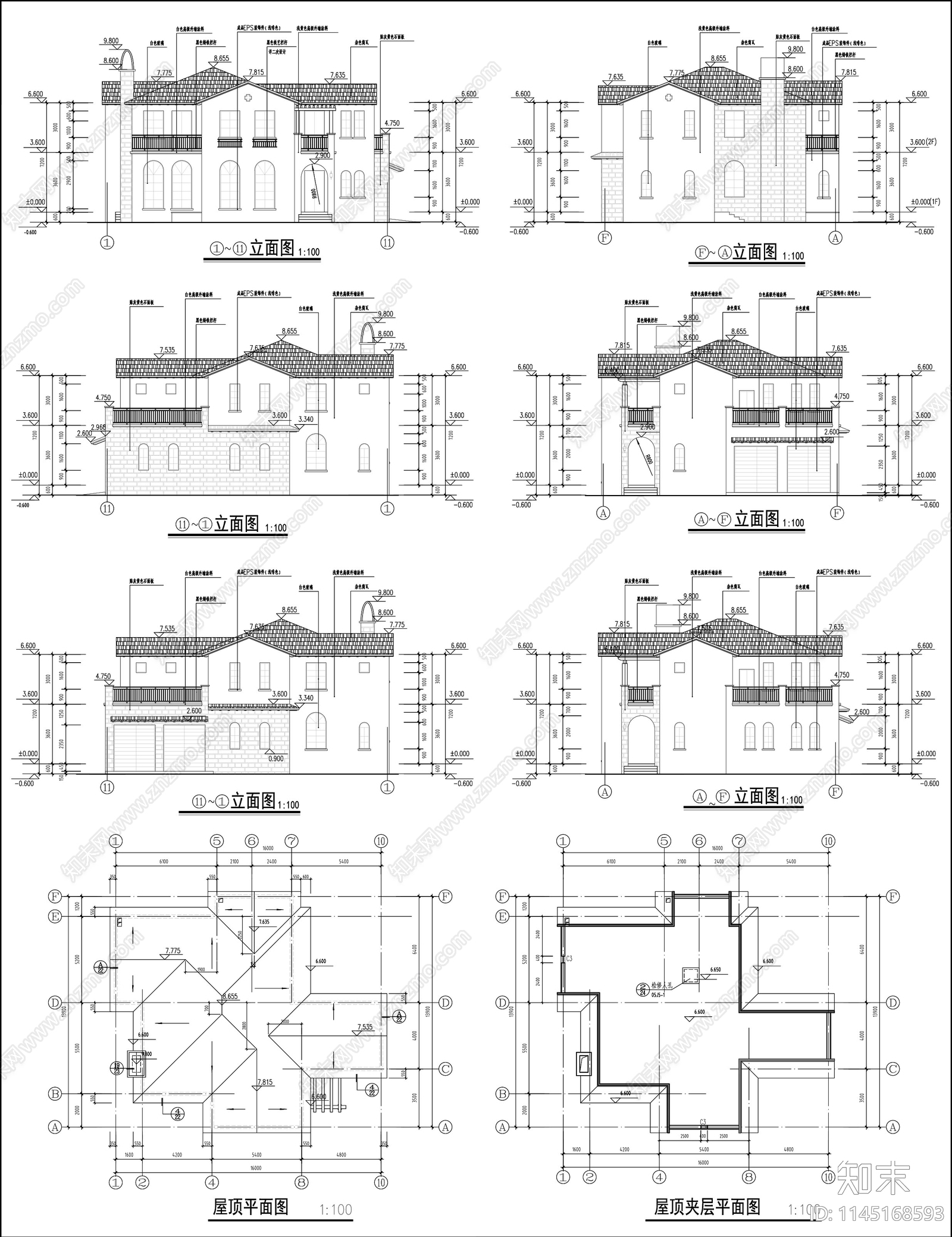 350平独立别墅施工图cad施工图下载【ID:1145168593】