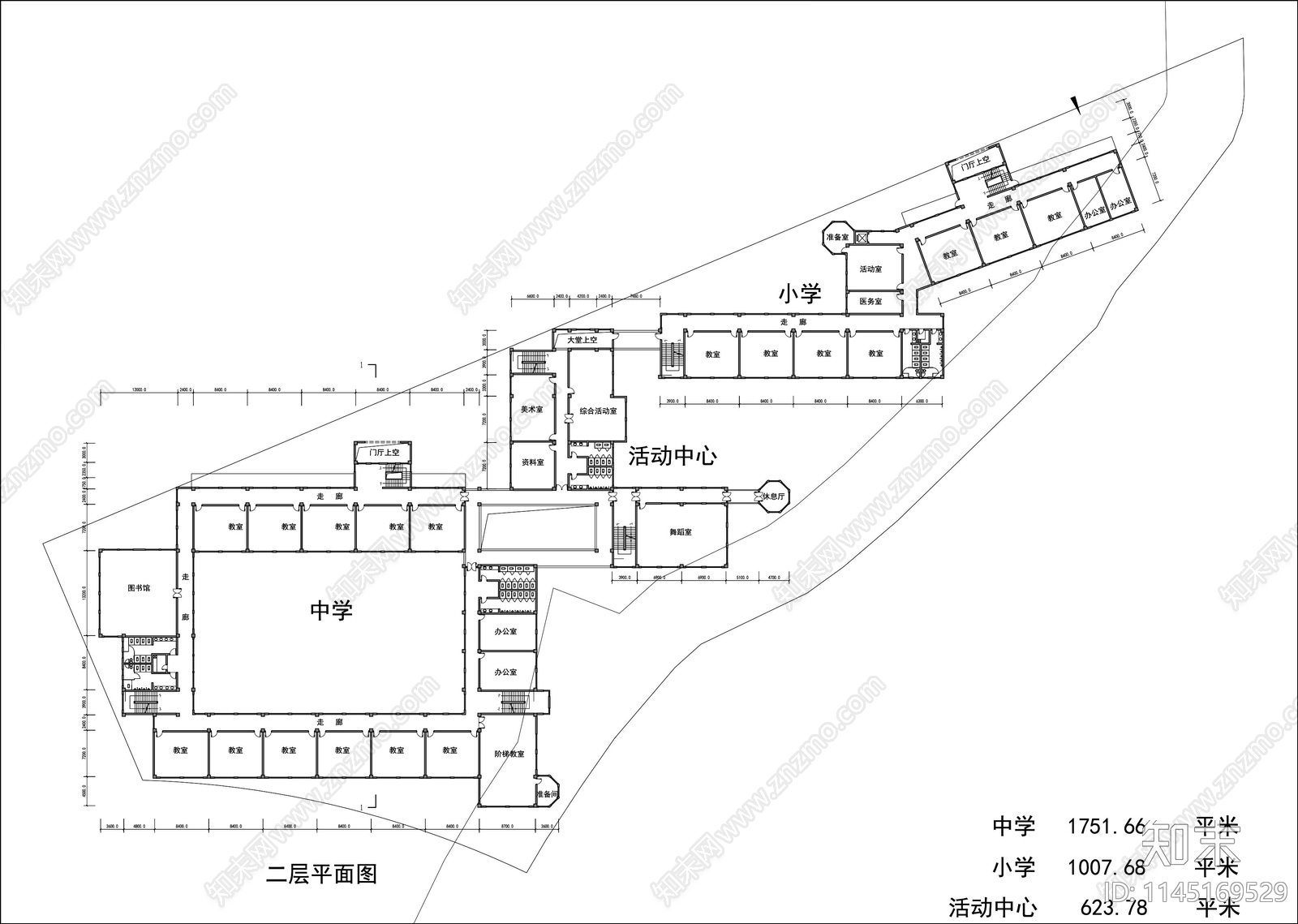 中小学校各层建筑详图cad施工图下载【ID:1145169529】