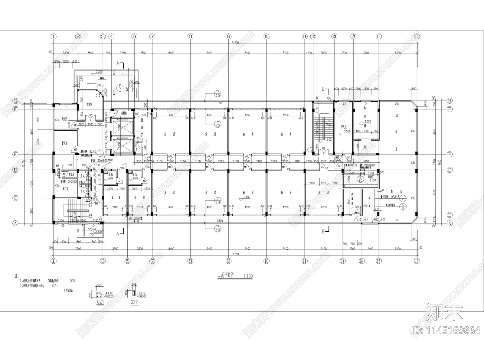 精神病疗养院建筑施工图施工图下载【ID:1145169864】