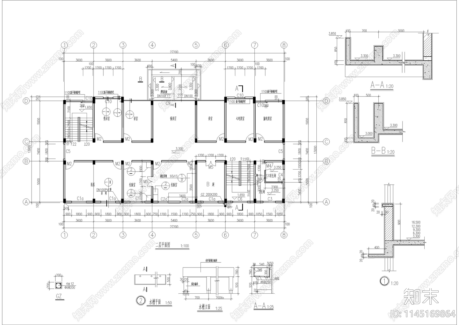 精神病疗养院建筑施工图施工图下载【ID:1145169864】