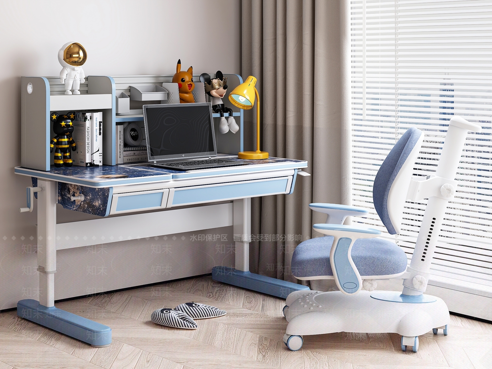 儿童学习书桌椅3D模型下载【ID:1145171158】
