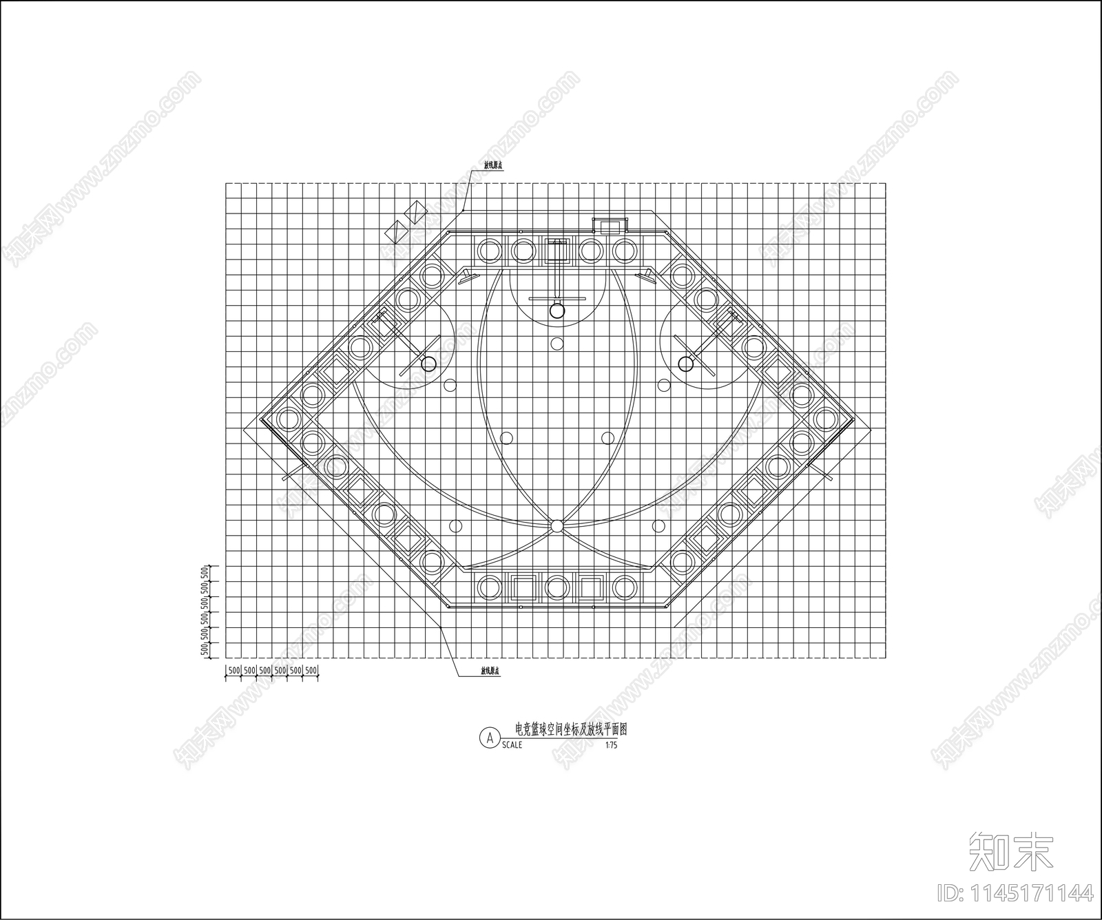 智慧篮球场平面图及详图施工图下载【ID:1145171144】