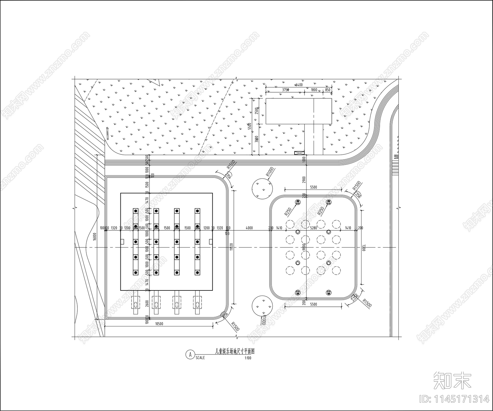 儿童活动娱乐场地详图cad施工图下载【ID:1145171314】