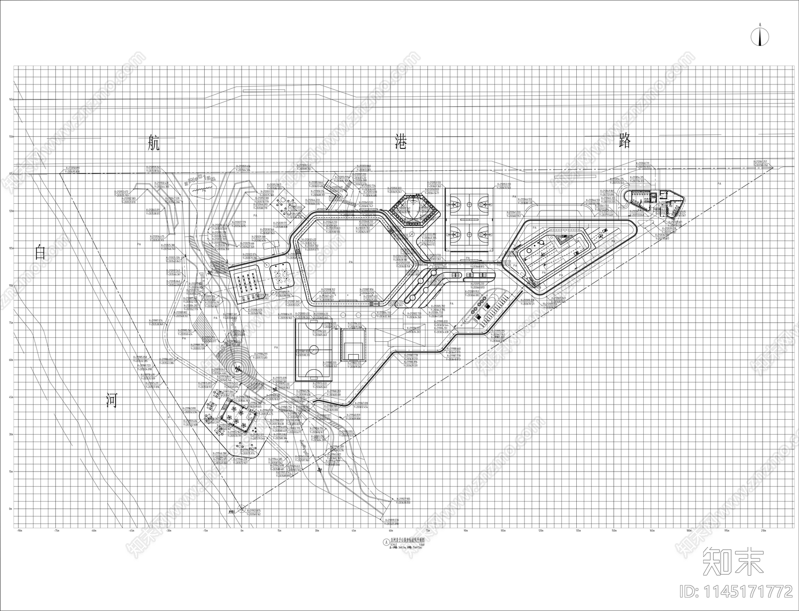 全民运动休闲公园景观平面cad施工图下载【ID:1145171772】